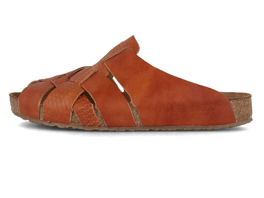 HAFLINGER Women Leather Mules 'Bio Dana', brown verotrenza