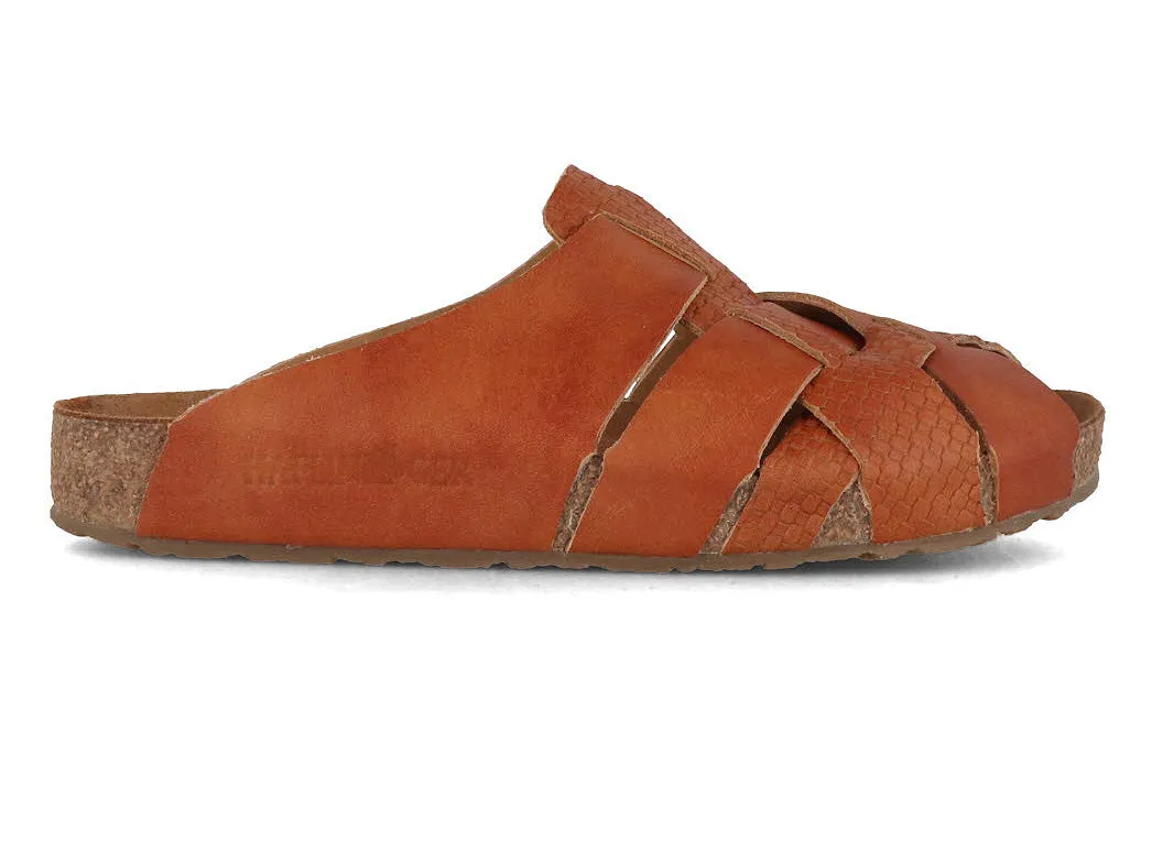 HAFLINGER Women Leather Mules 'Bio Dana', brown verotrenza