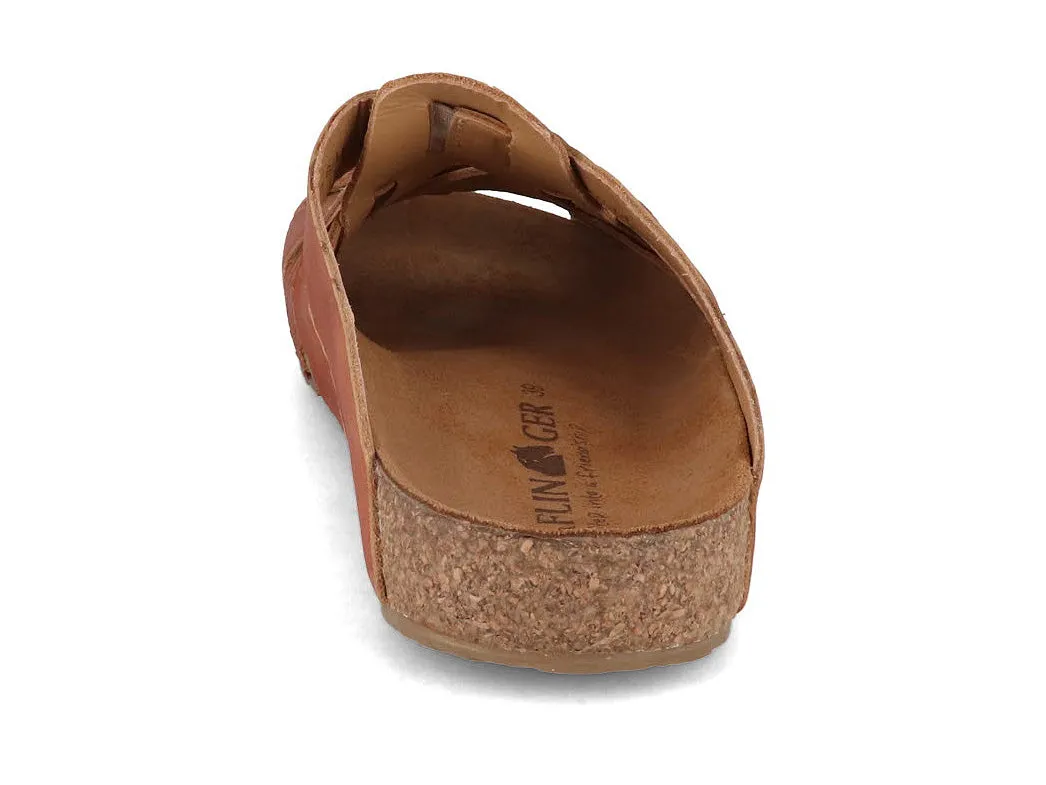 HAFLINGER Women Leather Mules 'Bio Dana', brown verotrenza