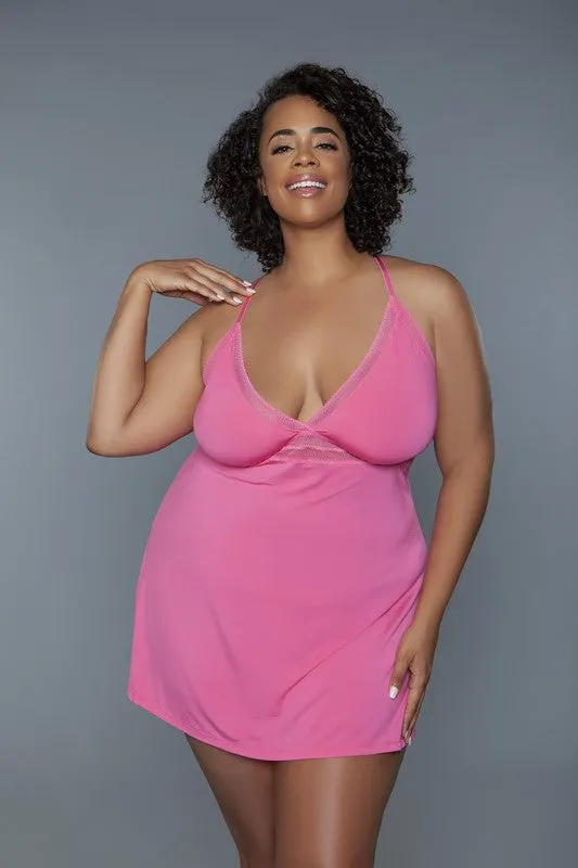 Hailee Lace Babydoll Slip – Knit Modal Lingerie with Crisscross Straps & Lace Accents