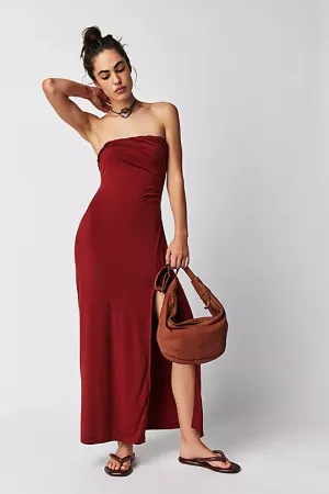 Haley Midi Dress In Russet Acorn