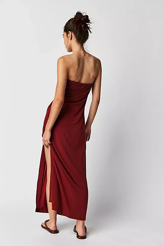 Haley Midi Dress In Russet Acorn