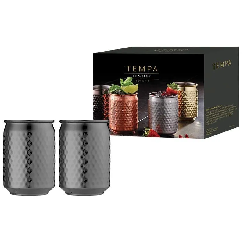 HAMMERED BLACK TUMBLER