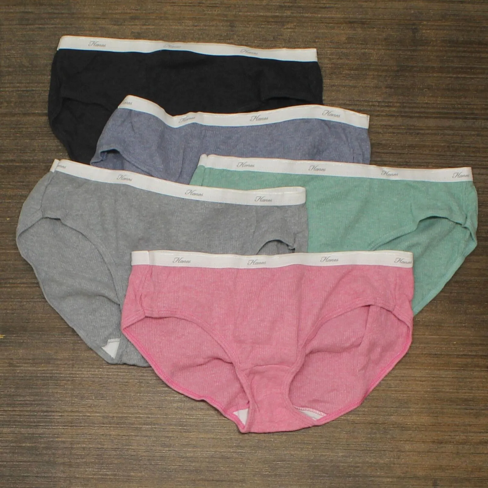 Hanes Women's 5pk Cotton Ribbed Heather Hipster Underwear Colors May Vary 7