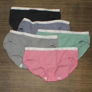 Hanes Women's 5pk Cotton Ribbed Heather Hipster Underwear Colors May Vary 7