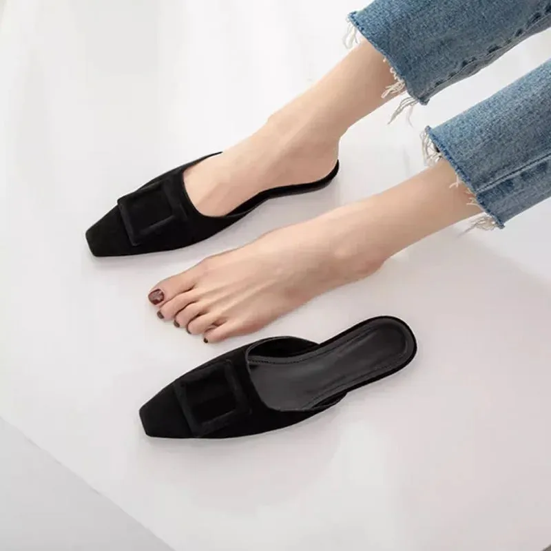 Hannah Suede Kitten Heel Mules