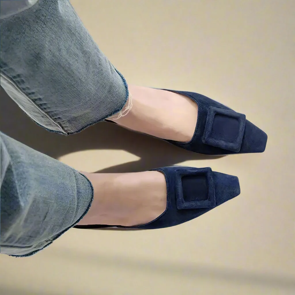 Hannah Suede Kitten Heel Mules