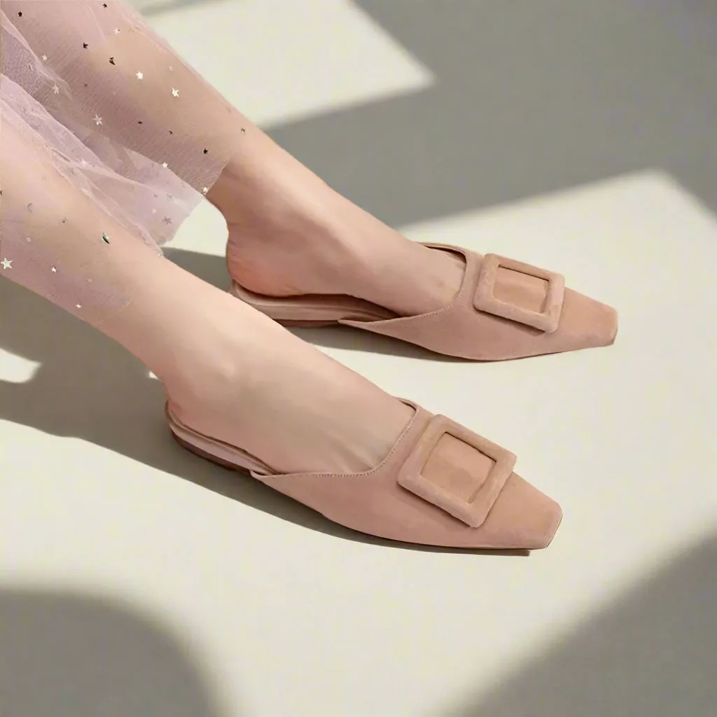 Hannah Suede Kitten Heel Mules