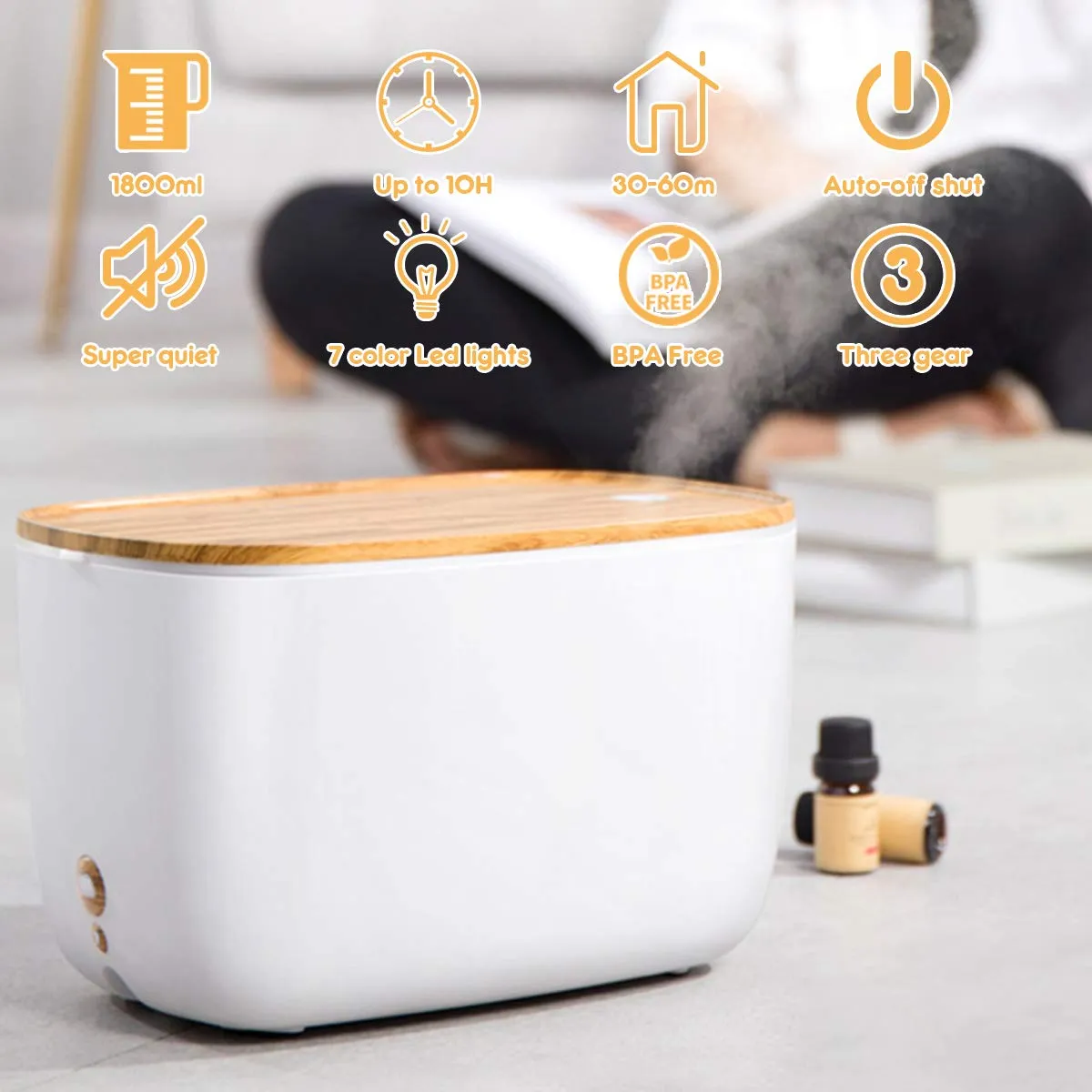 Homlly Ova BIG Aroma Humidifier (1.8L)