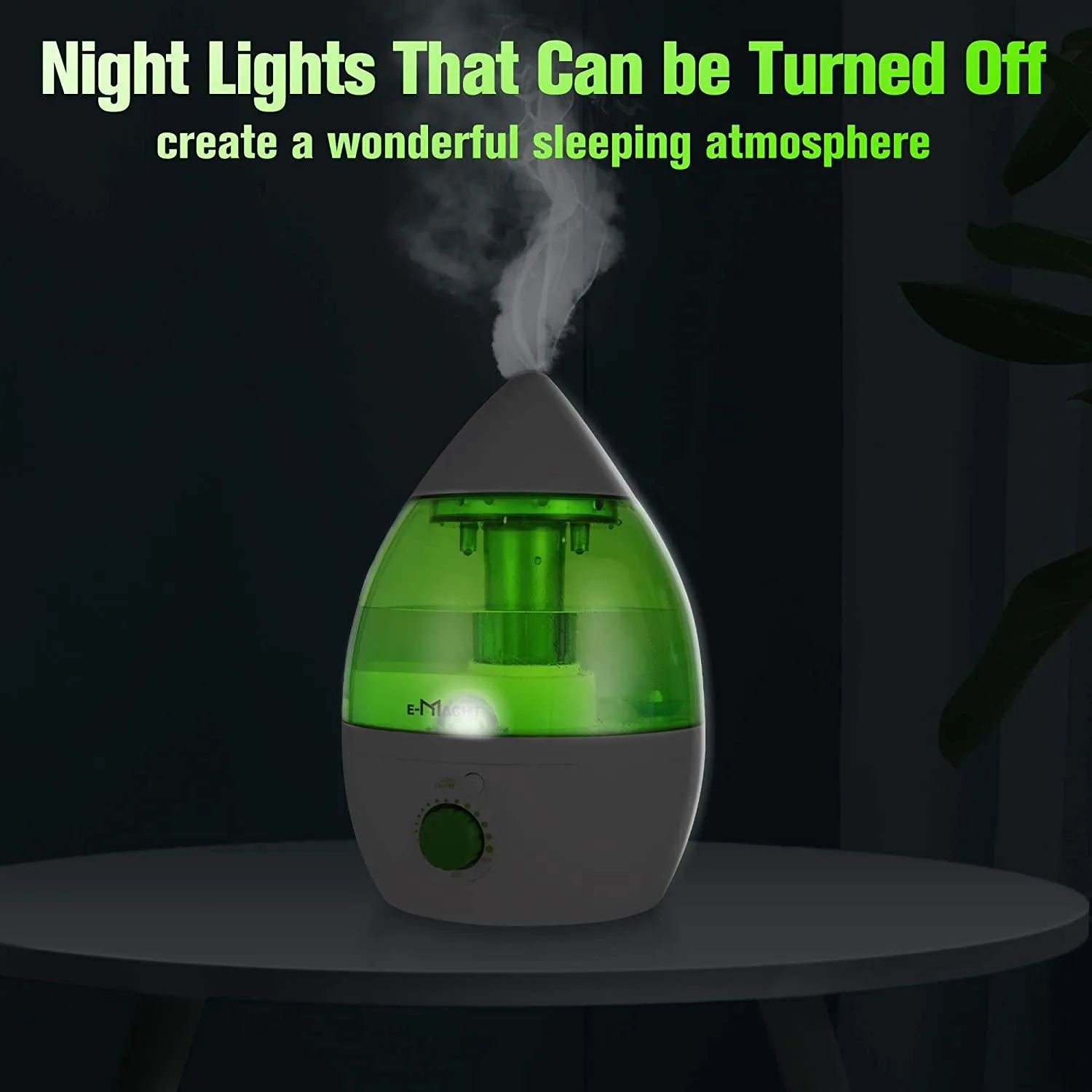 Humidifiers for Bedroom Quiet Ultrasonic Cool Mist Humidifier 1.1L with Auto Shut-Off, Green