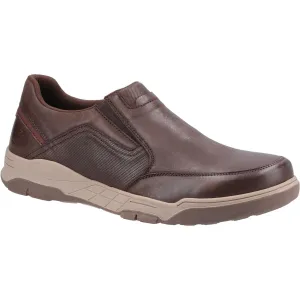 Hush Puppies Fletcher Slip Ons Mens Shoes in Coffee