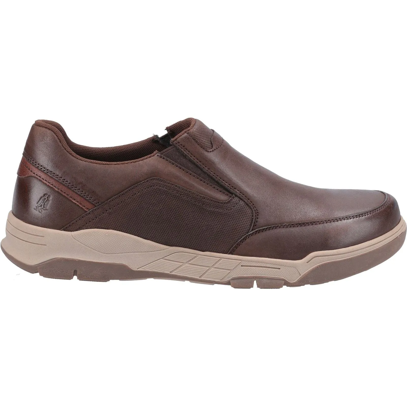 Hush Puppies Fletcher Slip Ons Mens Shoes in Coffee