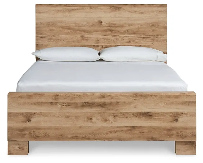 Hyanna King Panel Bed with Mirrored Dresser and 2 Nightstands