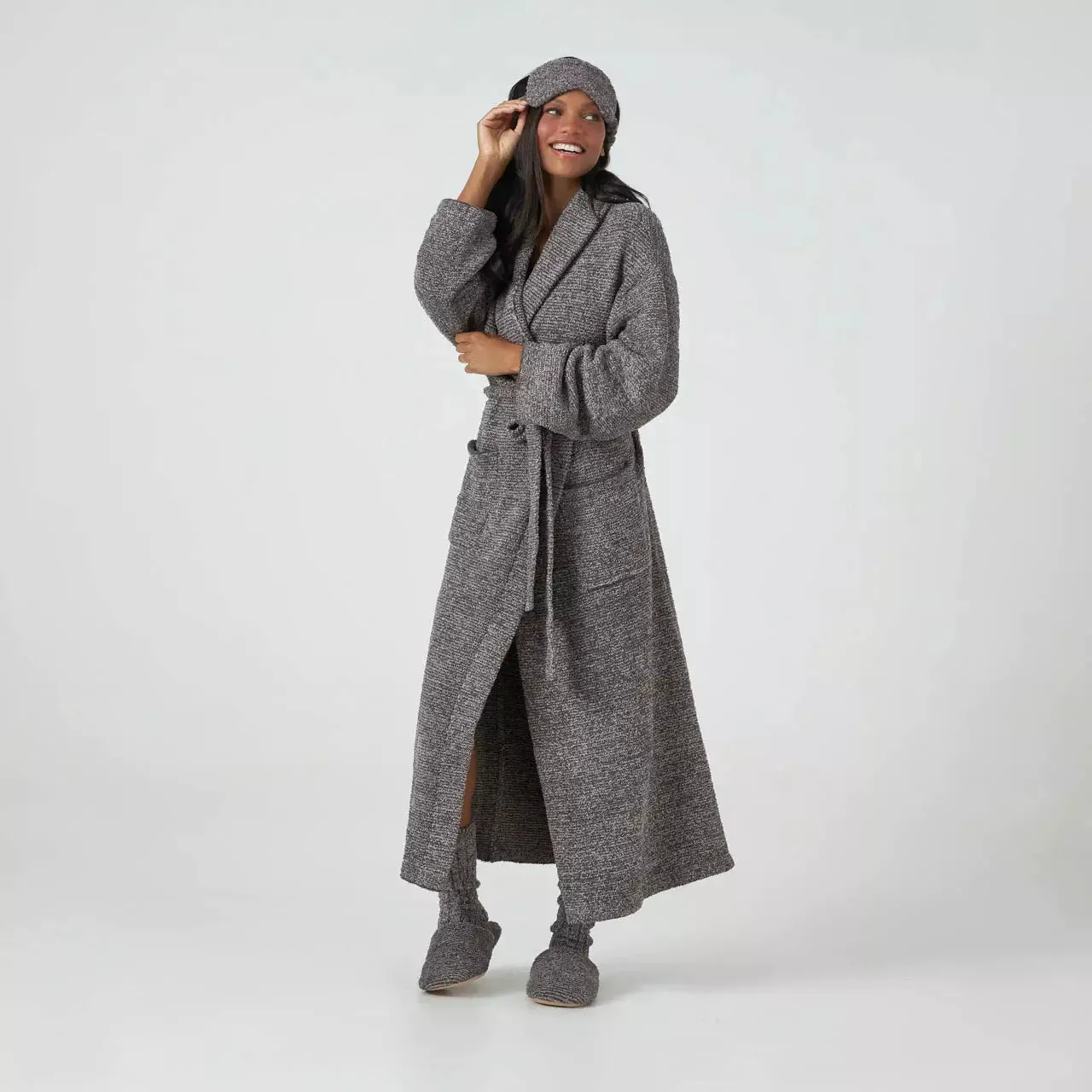 Kashwere Lounge Ultra Plush Silver Fox & Pewter Heathered Spa Slippers ~ LAST CHANCE SALE ~ LIMITED QUANTITIES
