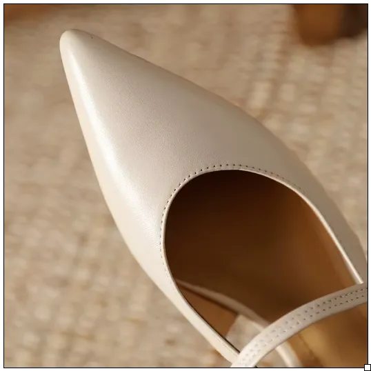Kenya Pointed Toes Leather Slip-On Mules