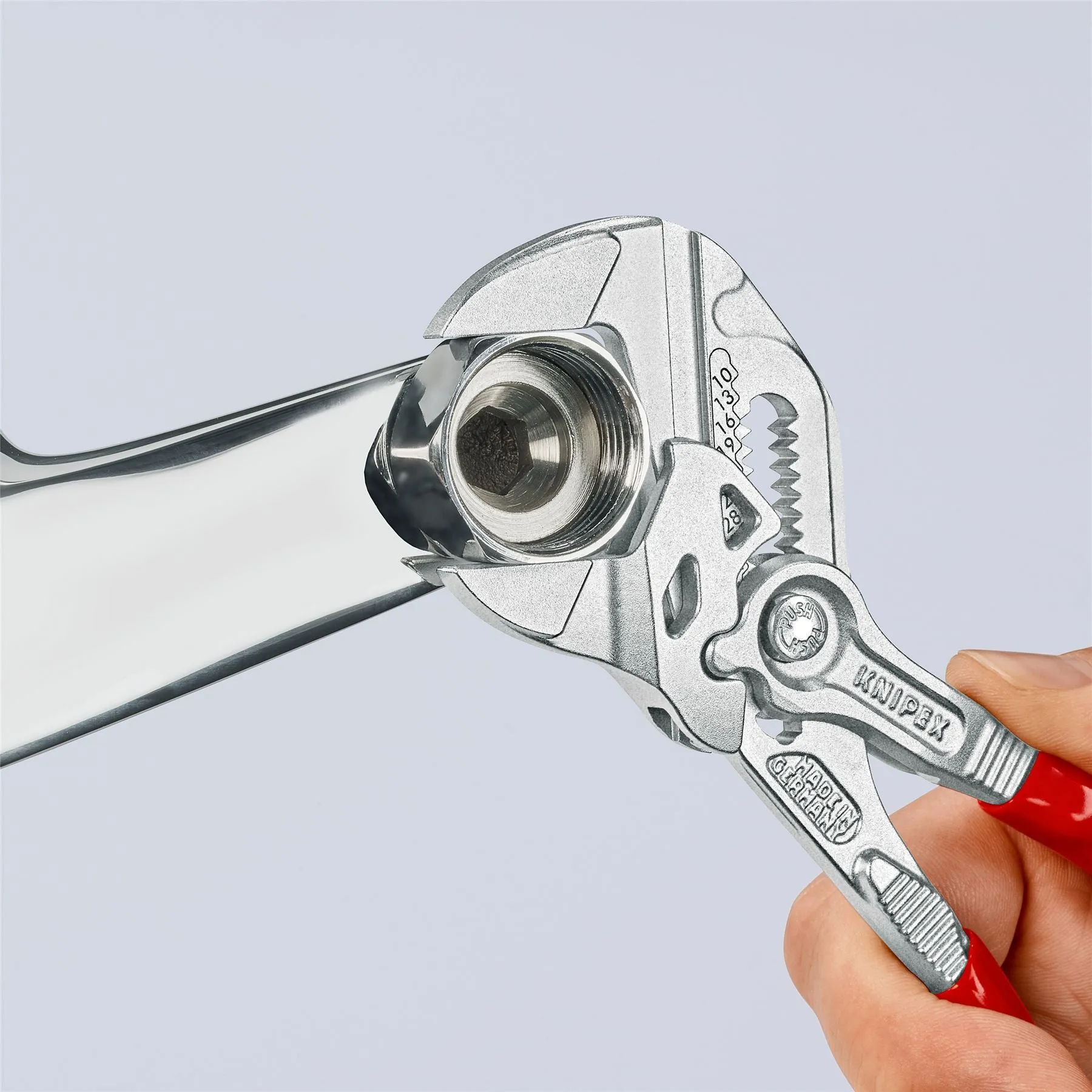 KNIPEX Pliers Wrench Slip Joint Plier 180mm Chrome Plastic Coated Handles 86 03 180 SB