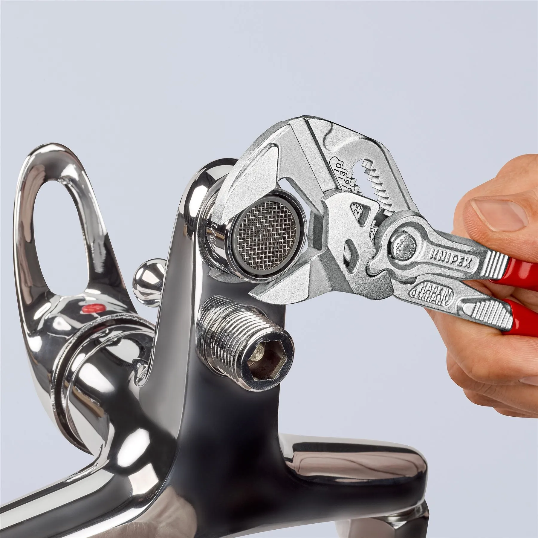 KNIPEX Pliers Wrench Slip Joint Plier 180mm Chrome Plastic Coated Handles 86 03 180 SB