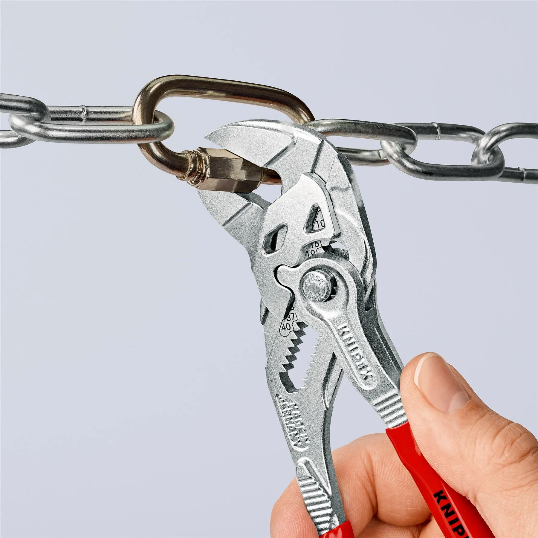 KNIPEX Pliers Wrench Slip Joint Plier 180mm Chrome Plastic Coated Handles 86 03 180 SB