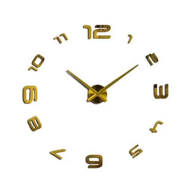 Large DIY Decals Modern Wall Clock -Black,Red,Gray,Blue,Pink,Silvery,Gold,Coffee