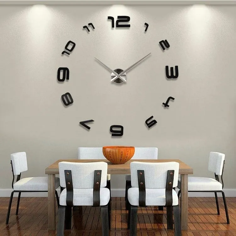 Large DIY Decals Modern Wall Clock -Black,Red,Gray,Blue,Pink,Silvery,Gold,Coffee