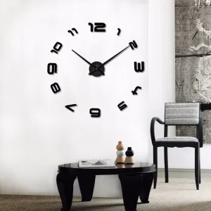 Large DIY Decals Modern Wall Clock -Black,Red,Gray,Blue,Pink,Silvery,Gold,Coffee