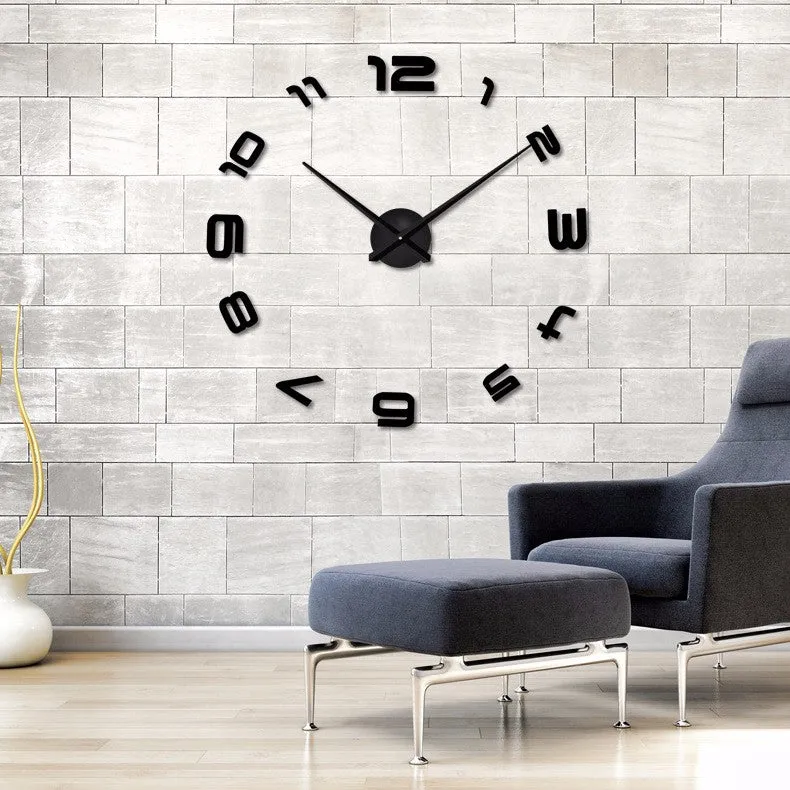 Large DIY Decals Modern Wall Clock -Black,Red,Gray,Blue,Pink,Silvery,Gold,Coffee