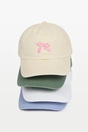 LCAP3621 - SMALL BOW EMBROIDERED ON COTTON HAT