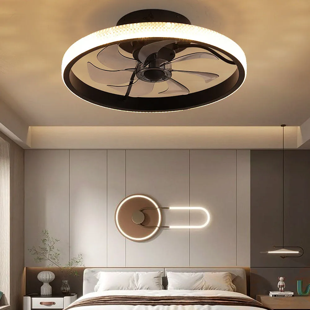 LED Ceiling Fan with Light - Modern Dimmable Fixture for Home, Living Room & Bedroom Use