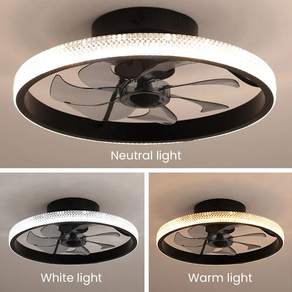 LED Ceiling Fan with Light - Modern Dimmable Fixture for Home, Living Room & Bedroom Use