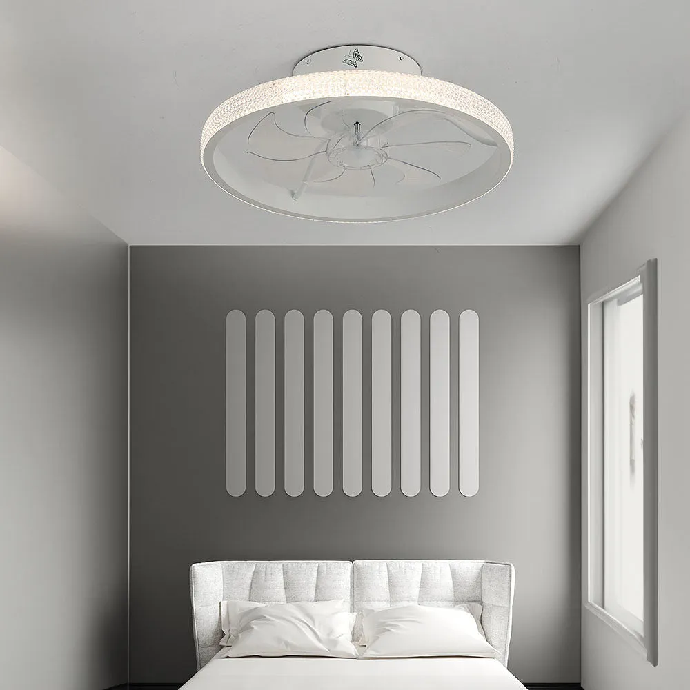 LED Ceiling Fan with Light - Modern Dimmable Fixture for Home, Living Room & Bedroom Use