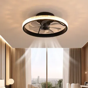 LED Ceiling Fan with Light - Modern Dimmable Fixture for Home, Living Room & Bedroom Use