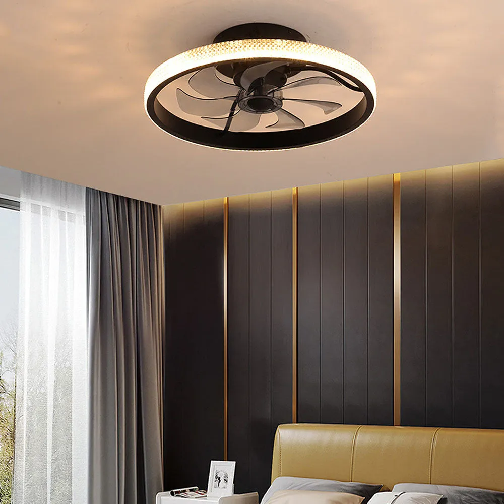 LED Ceiling Fan with Light - Modern Dimmable Fixture for Home, Living Room & Bedroom Use