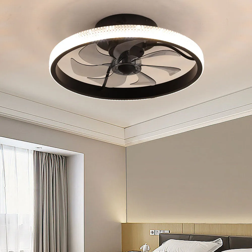 LED Ceiling Fan with Light - Modern Dimmable Fixture for Home, Living Room & Bedroom Use