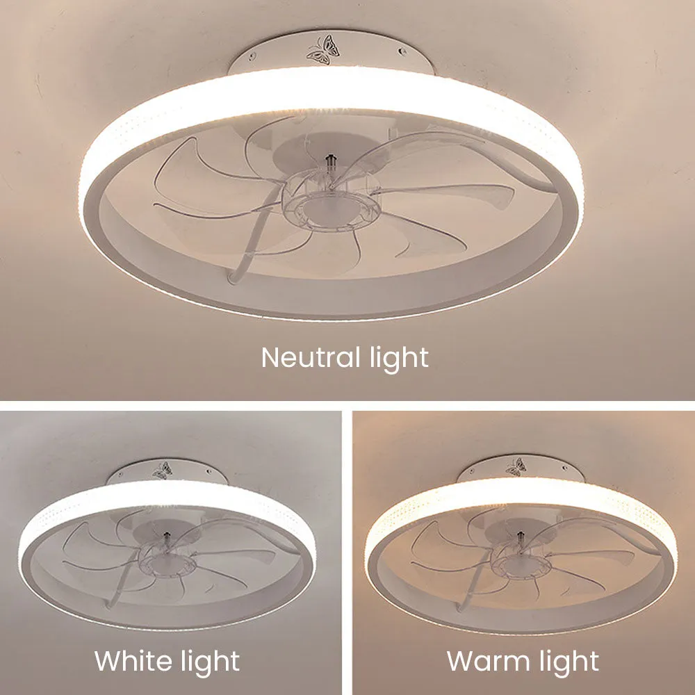 LED Ceiling Fan with Light - Modern Dimmable Fixture for Home, Living Room & Bedroom Use