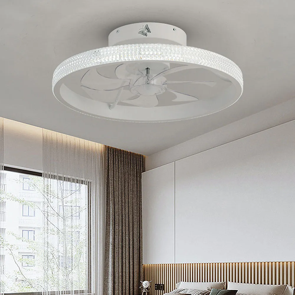 LED Ceiling Fan with Light - Modern Dimmable Fixture for Home, Living Room & Bedroom Use