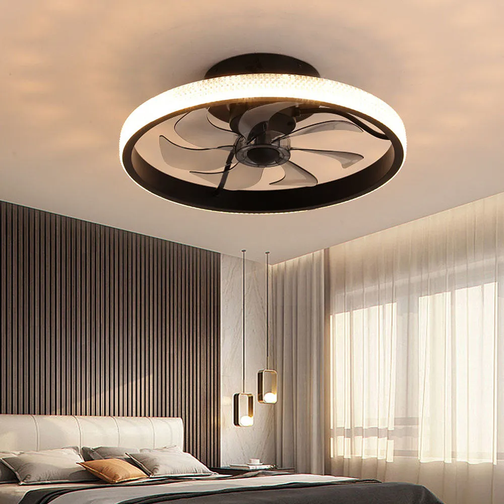 LED Ceiling Fan with Light - Modern Dimmable Fixture for Home, Living Room & Bedroom Use
