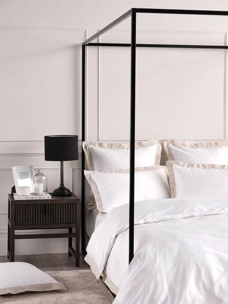 Linen House Denyer White-Natural Duvet Cover Set