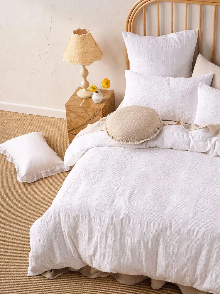 Linen House White Seren White Duvet Cover Set