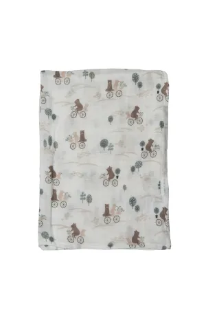 Loulou Lollipop Luxe Muslin Swaddle - Bears on Bikes