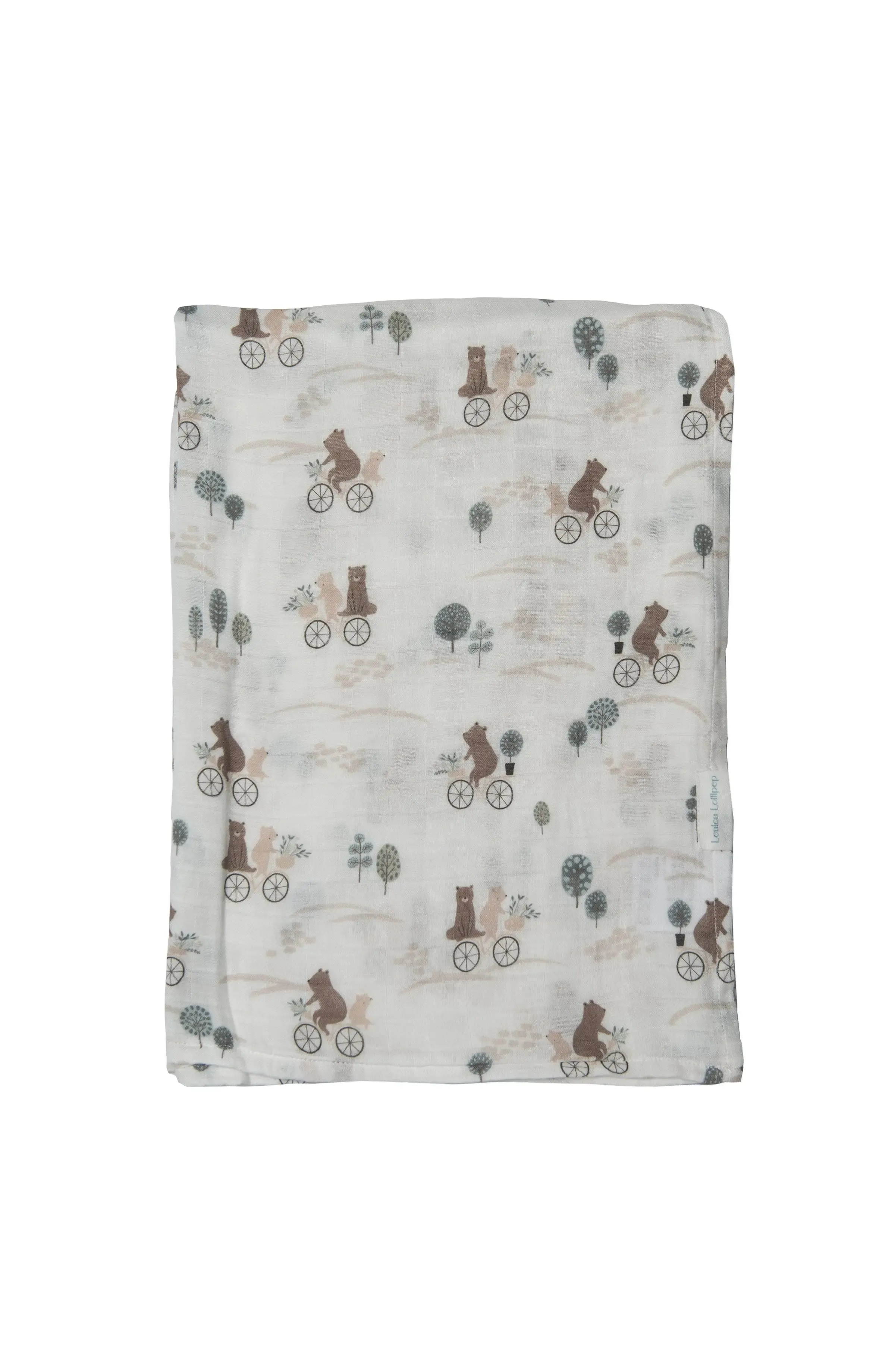 Loulou Lollipop Luxe Muslin Swaddle - Bears on Bikes