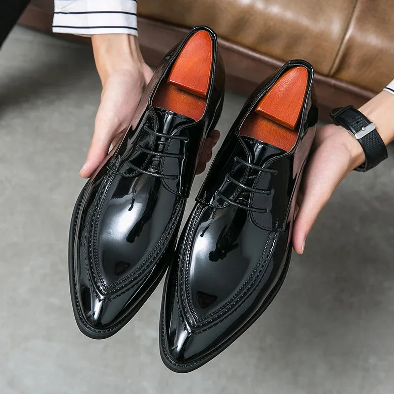 Luxe Glossy Lace-Up Oxfords