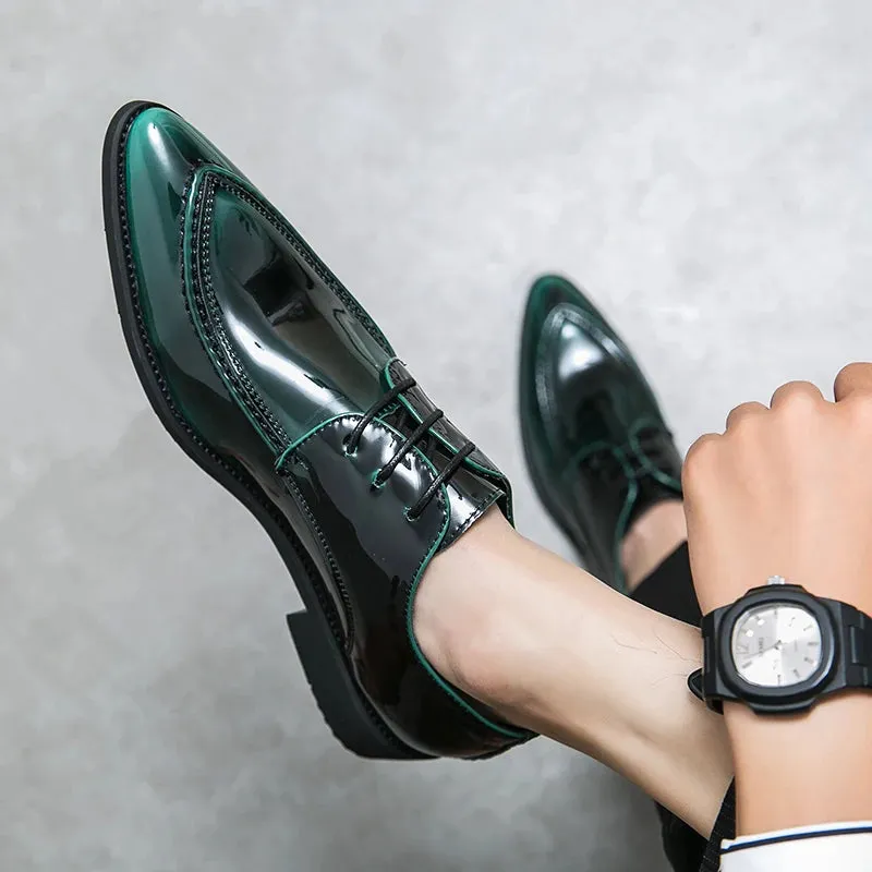 Luxe Glossy Lace-Up Oxfords