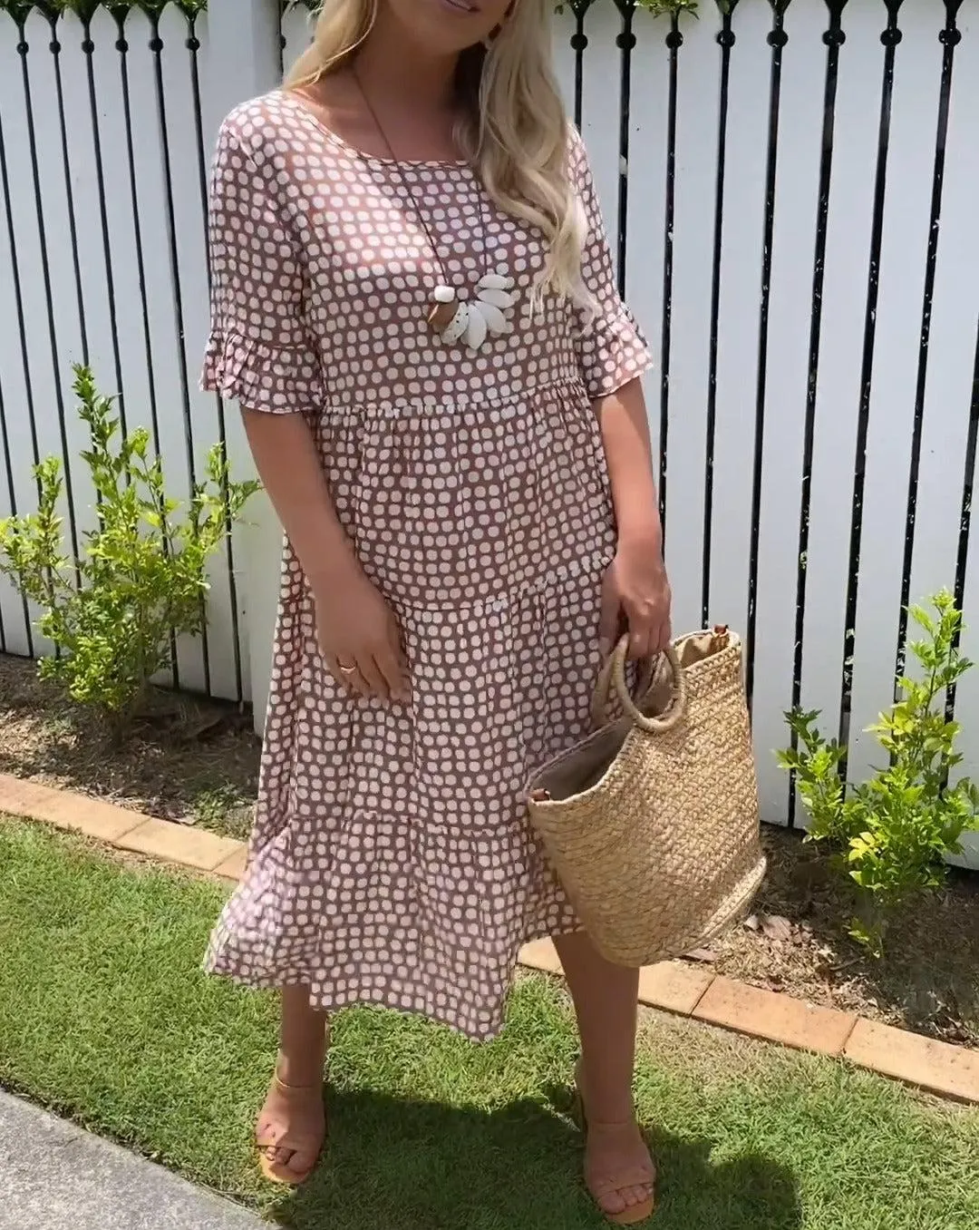 Meg | Short-Sleeve Midi Dress