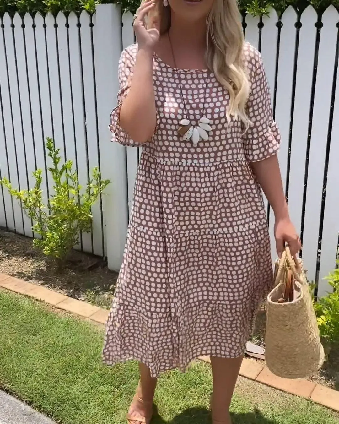 Meg | Short-Sleeve Midi Dress