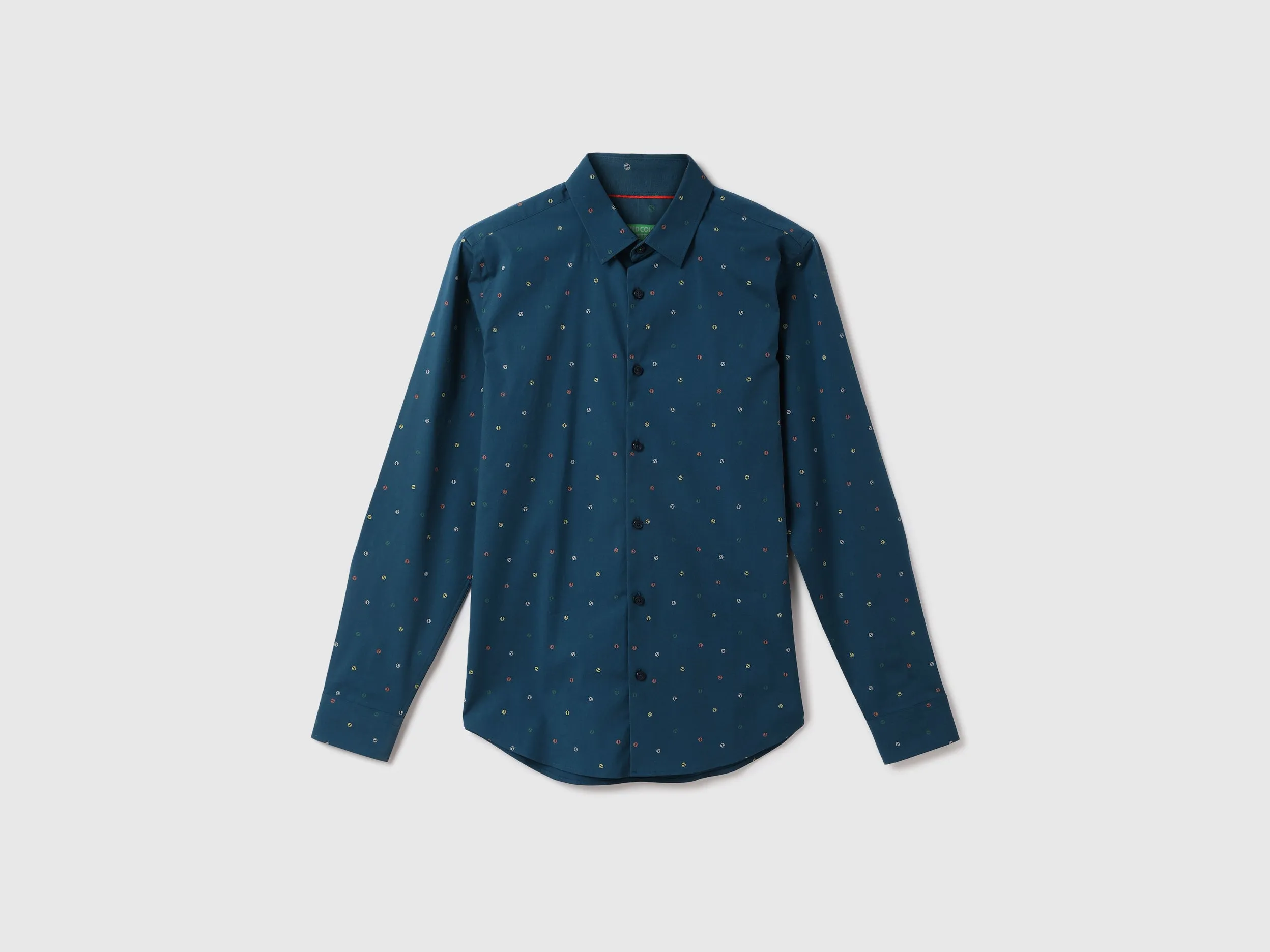 Men Printed Spread Collar Shirt