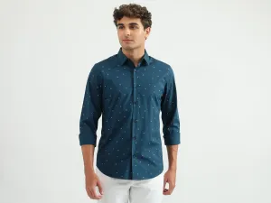 Men Printed Spread Collar Shirt