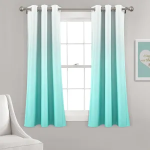 Mia Ombre Ombre Max Blackout Thermal Curtain Panels (Set of 2) Lush Decor Curtain Color: Aqua Size per Panel: 38" x 63"