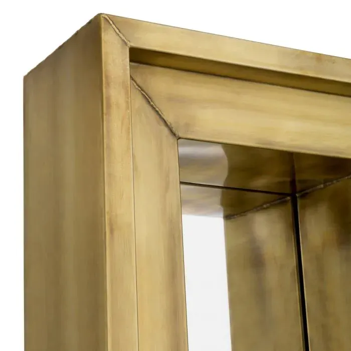 Mirror Magenta Rectangular S - Vintage Brass Finish