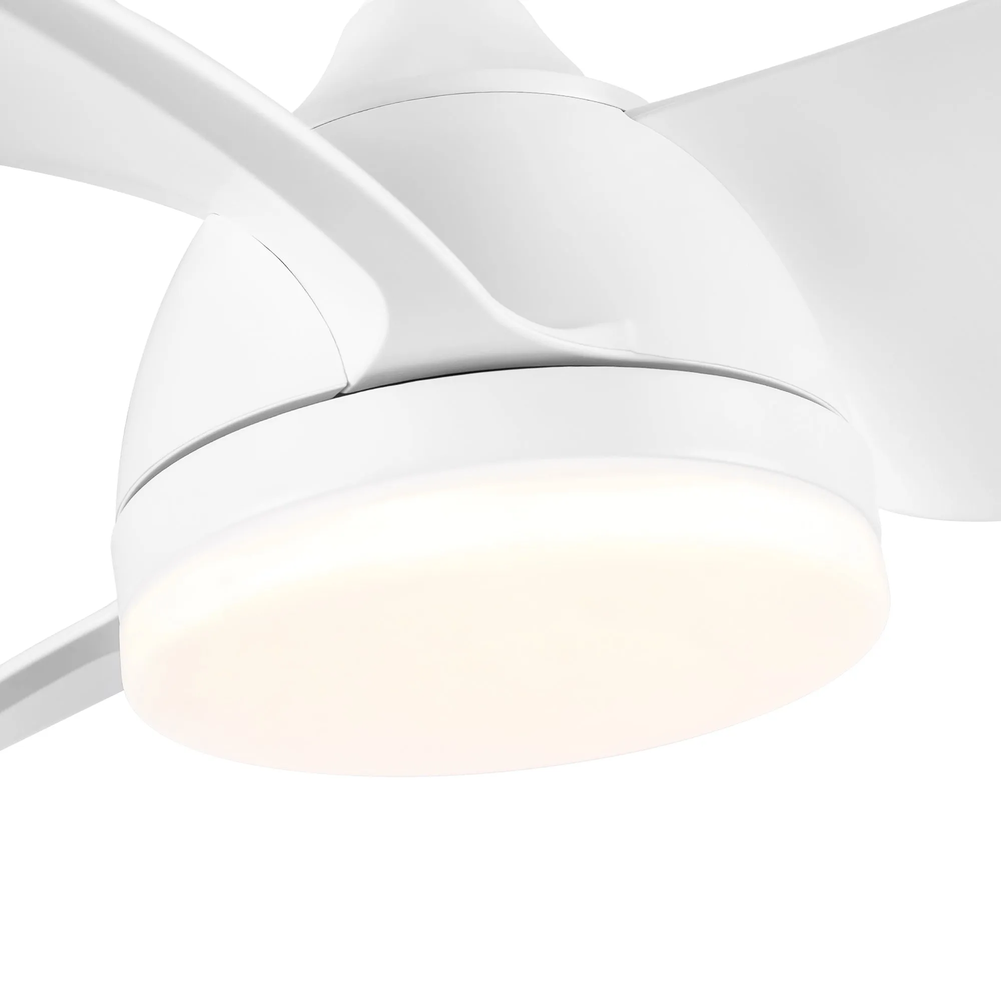 Misty Valley 28in. Modern White Integrated LED 6-Speed Low Profile Ceiling Fan with Light For Bedroom