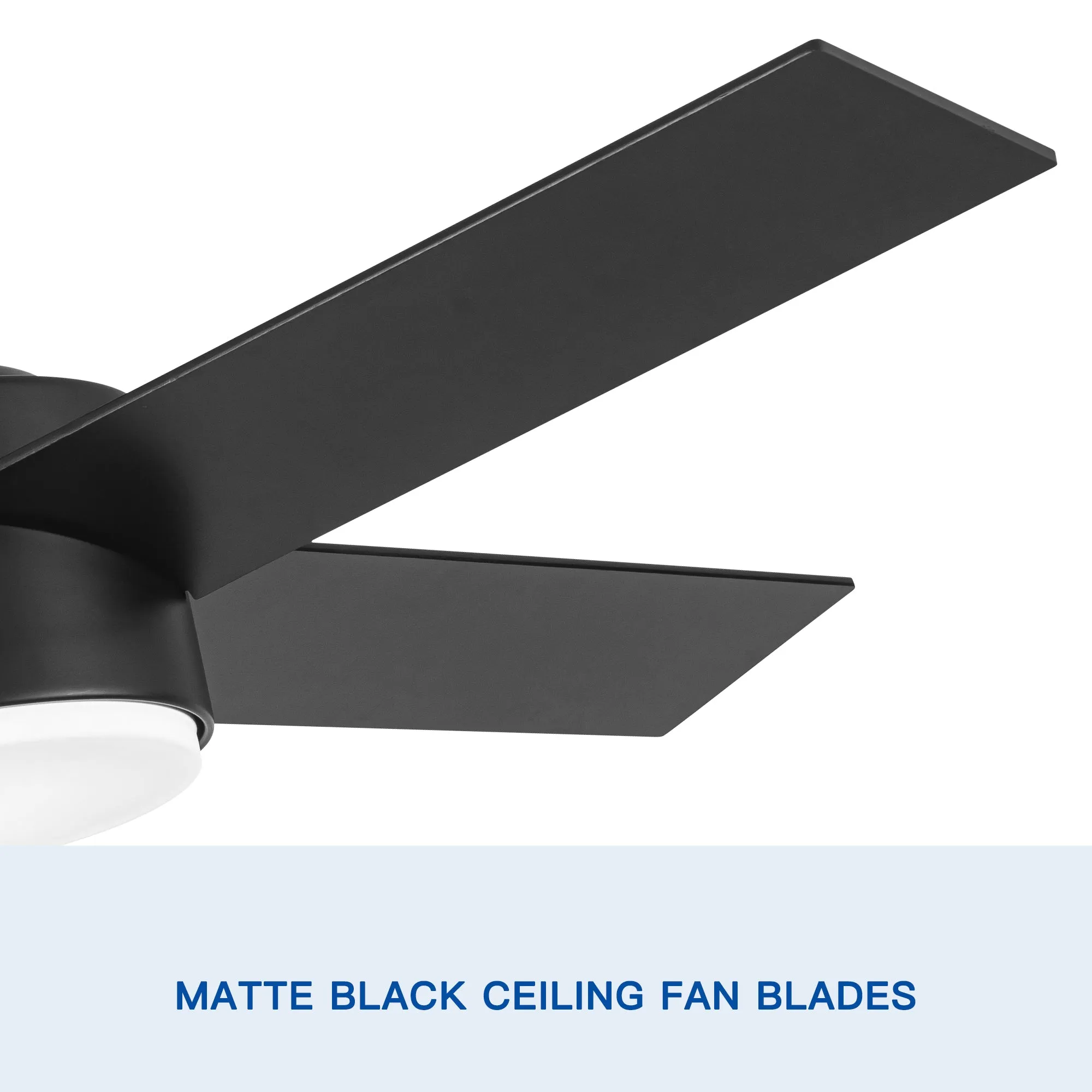 Misty Valley 44in. Modern 4-Blade Integrated LED Remote Control Ceiling Fan with Black ABS Blade